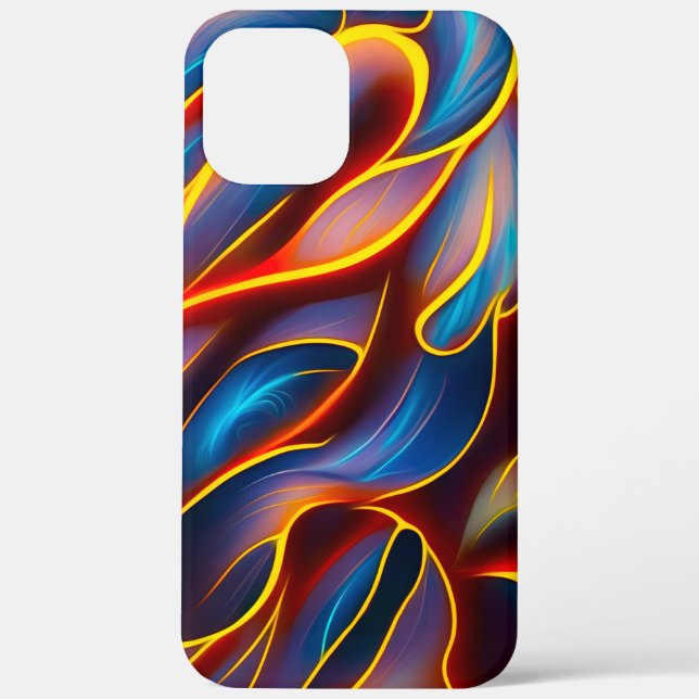 Abstract Swirl Blue Red Flames Case-Mate iPhone Case (Back)