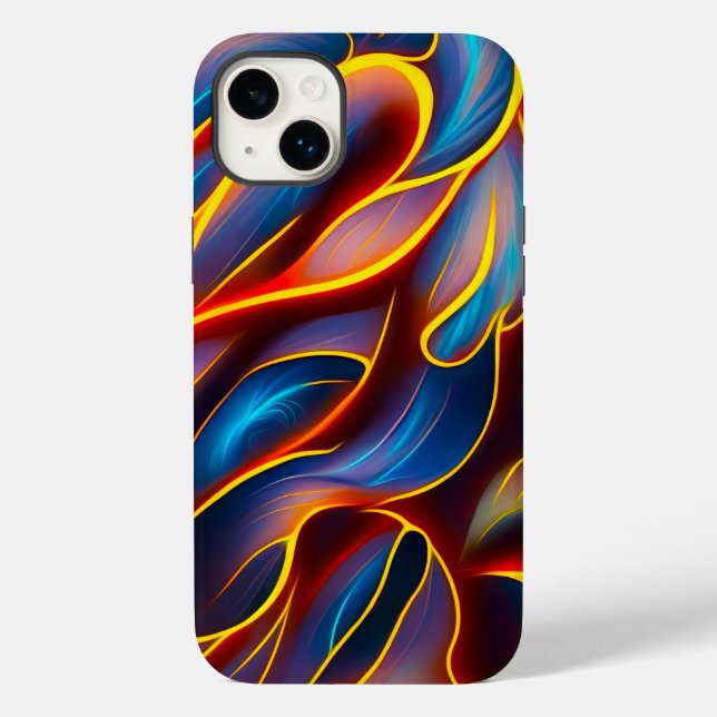 Abstract Swirl Blue Red Flames Case-Mate iPhone Case (Back)