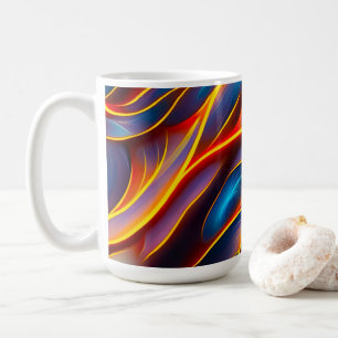 Abstract Swirl Blue Red Flames Coffee Mug
