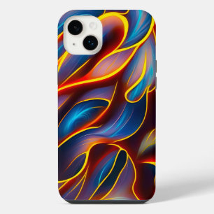 Abstract Swirl Blue Red Flames iPhone 14 Plus Case