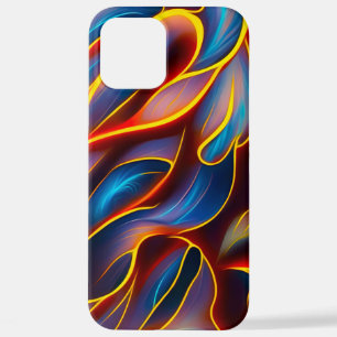 Abstract Swirl Blue Red Flames iPhone 12 Pro Max Case