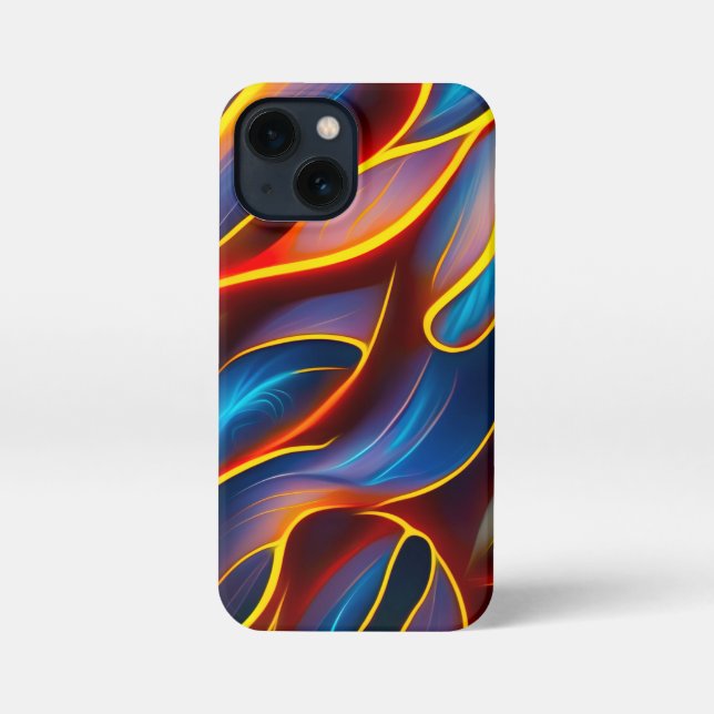 Abstract Swirl Blue Red Flames iPhone Case (Back)
