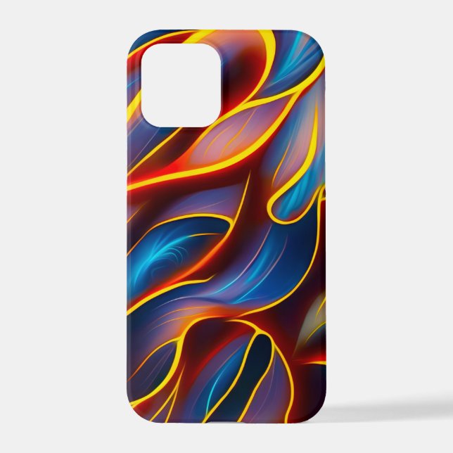 Abstract Swirl Blue Red Flames iPhone Case (Back)