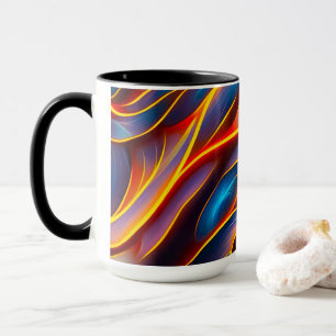 Abstract Swirl Blue Red Flames Mug