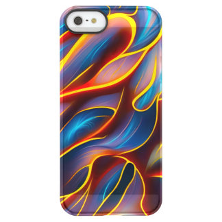Abstract Swirl Blue Red Flames Permafrost® iPhone SE/5/5s Case
