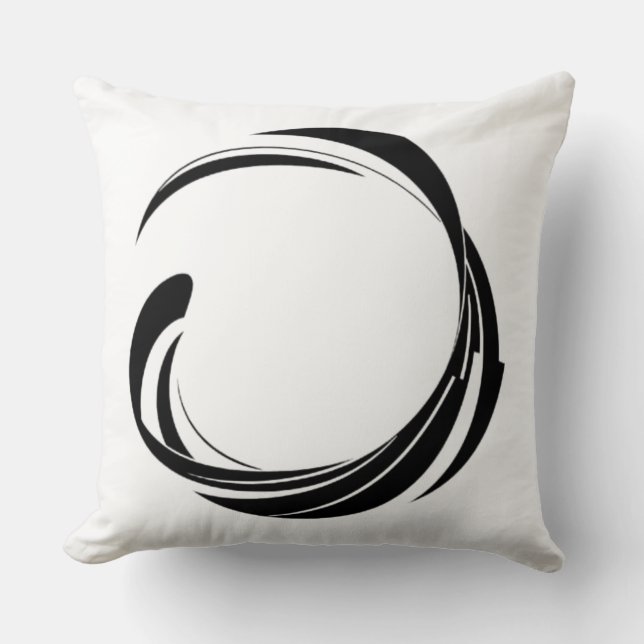 Abstract Swirl Circle Design – curved ring artwork Cushion (Front)