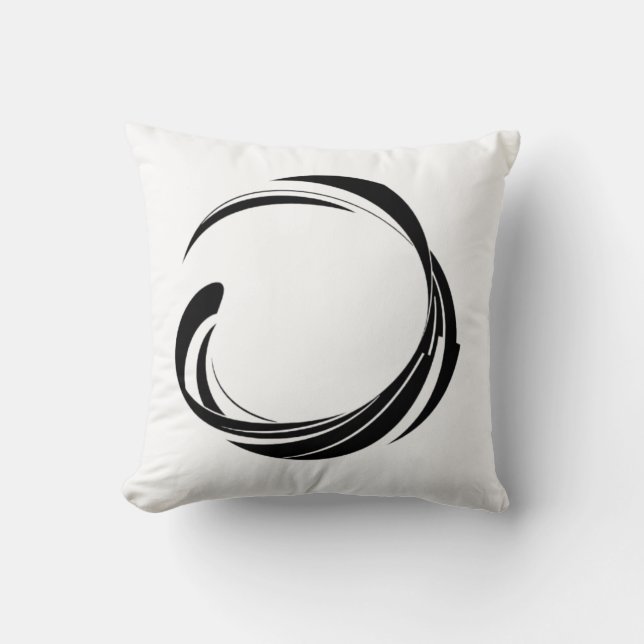 Abstract Swirl Circle Design – curved ring artwork Cushion (Front)