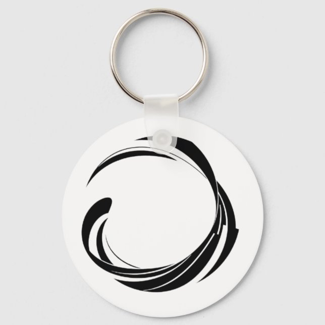 Abstract Swirl Circle Design – curved ring artwork Key Ring (Front)