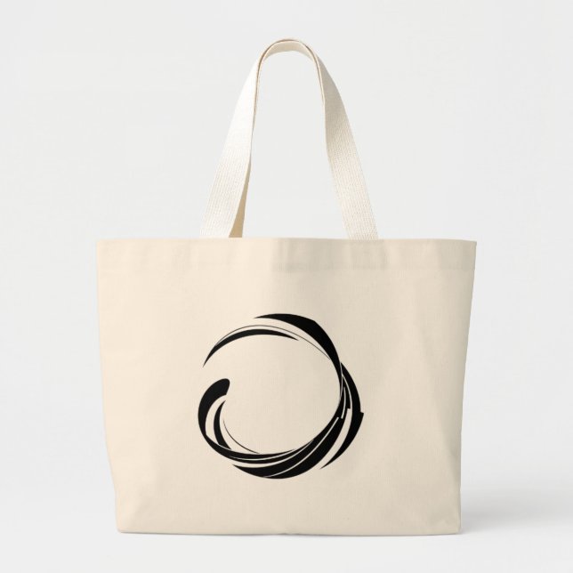 Abstract Swirl Circle Design – curved ring artwork Large Tote Bag (Front)