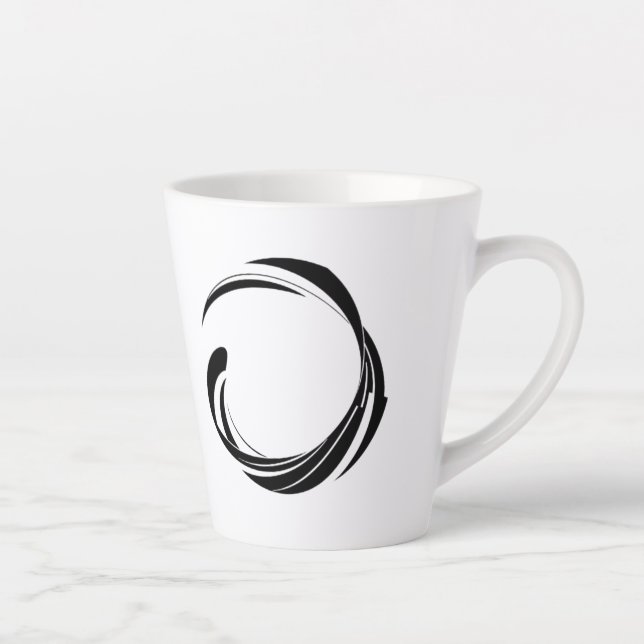 Abstract Swirl Circle Design – curved ring artwork Latte Mug (Right)