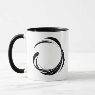 Abstract Swirl Circle Design – curved ring artwork Mug
