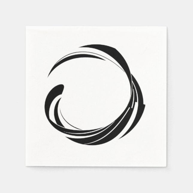Abstract Swirl Circle Design – curved ring artwork Napkin (Front)