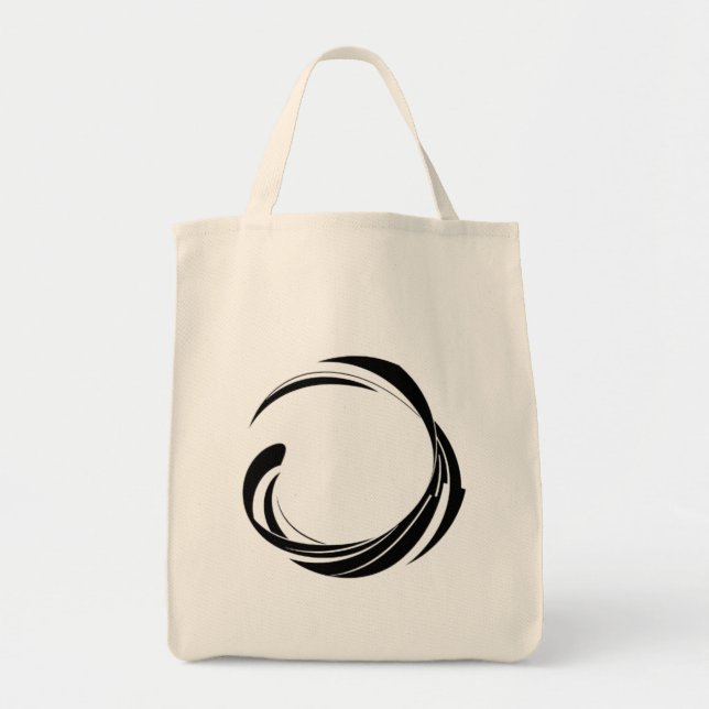 Abstract Swirl Circle Design – curved ring artwork Tote Bag (Front)