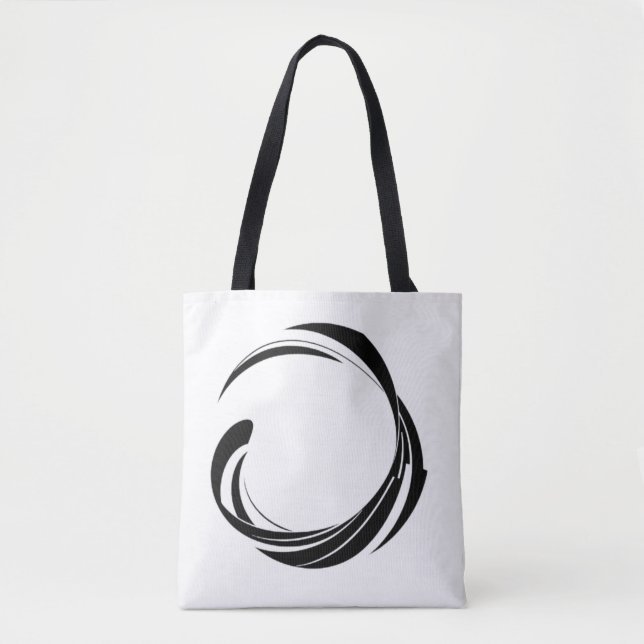 Abstract Swirl Circle Design – curved ring artwork Tote Bag (Front)