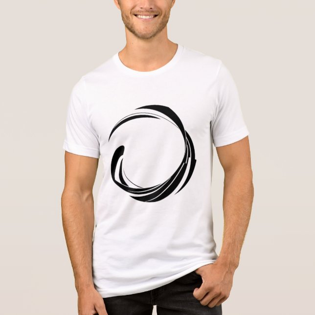 Abstract Swirl Circle Design – curved ring artwork Tri-Blend Shirt (Front)