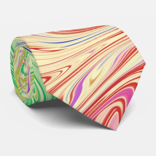 Abstract Swirl Colourful Elegant Pattern Tie (Rolled)