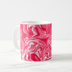 Abstract Swirl Design in Shades of Pink & White Coffee Mug