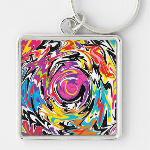 Abstract Swirl Key Ring