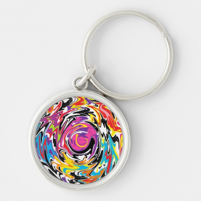 Abstract Swirl Key Ring (Front)