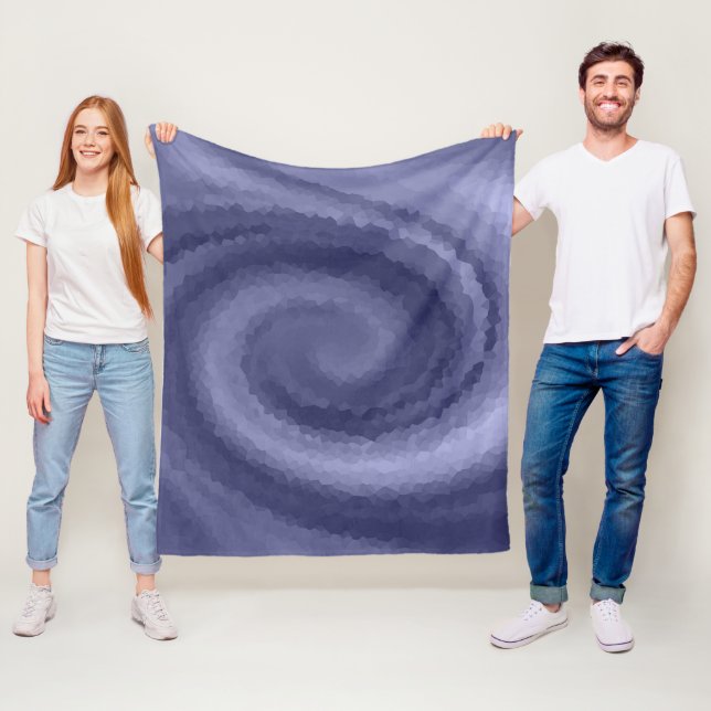 Abstract swirl liquid blue violet navy modern prin fleece blanket (In Situ)