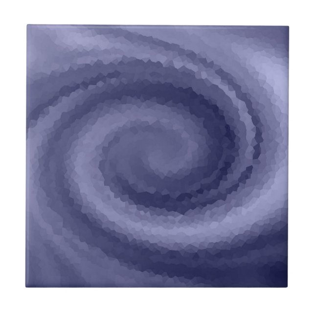 Abstract swirl liquid blue violet navy modern prin tile (Front)