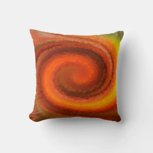 Abstract swirl liquid orange brown fire modern pri cushion