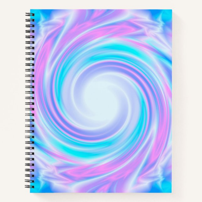 Abstract swirl liquid pastel purple colours print notebook (Front)