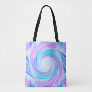 Abstract swirl liquid pastel purple colours print tote bag