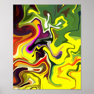 Abstract Swirl of Vibrant Colours  Poster