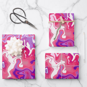 Abstract Swirl of Vibrant Colours Wrapping Paper Sheet