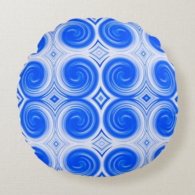 Abstract Swirl Pattern #42 Round Cushion (Front)