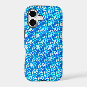Abstract swirl pattern - blue, turquoise & white