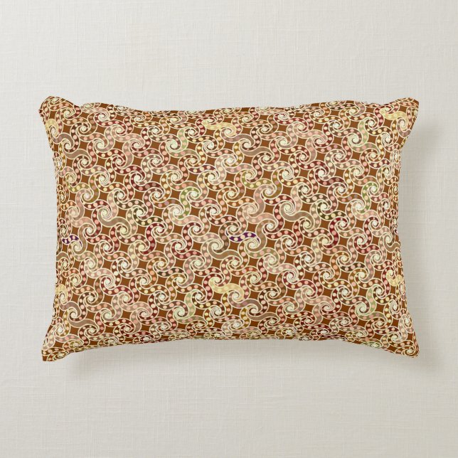 Abstract swirl pattern - shades of brown decorative cushion (Front)