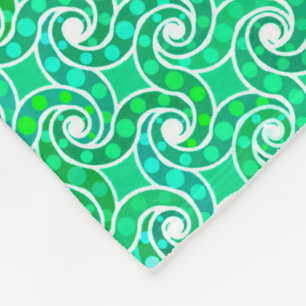 Abstract swirl pattern - shades of jade green fleece blanket