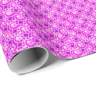 Abstract swirl pattern - shades of purple wrapping paper