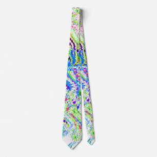 Abstract Swirl Patterns Colorful Bright Multicolor Tie