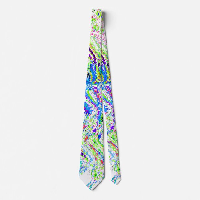 Abstract Swirl Patterns Colorful Bright Multicolor Tie (Front)