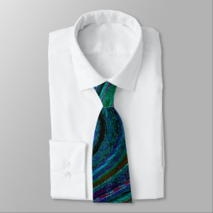 Abstract Swirl Patterns Green Blue Colorful Swirls Tie