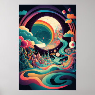 Abstract Swirl Poster Retro Psychedelic 1