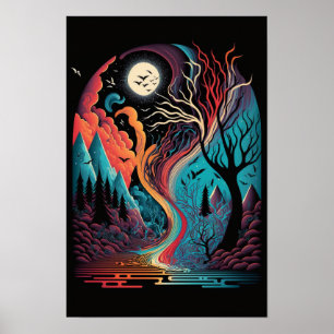 Abstract Swirl Poster Retro Psychedelic 4
