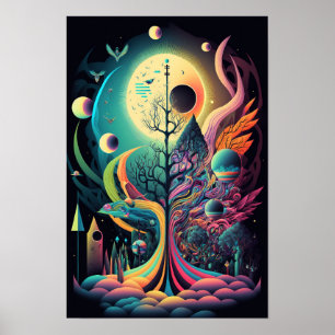 Abstract Swirl Poster   Retro Psychedelic 6