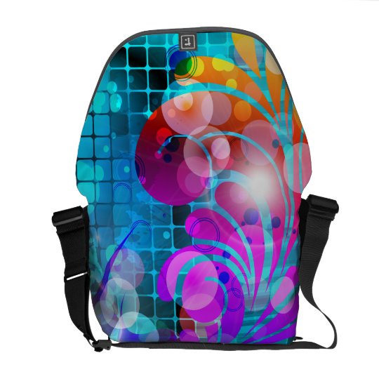 Abstract Swirl Scroll Grid Vector Graphic Courier Bag
