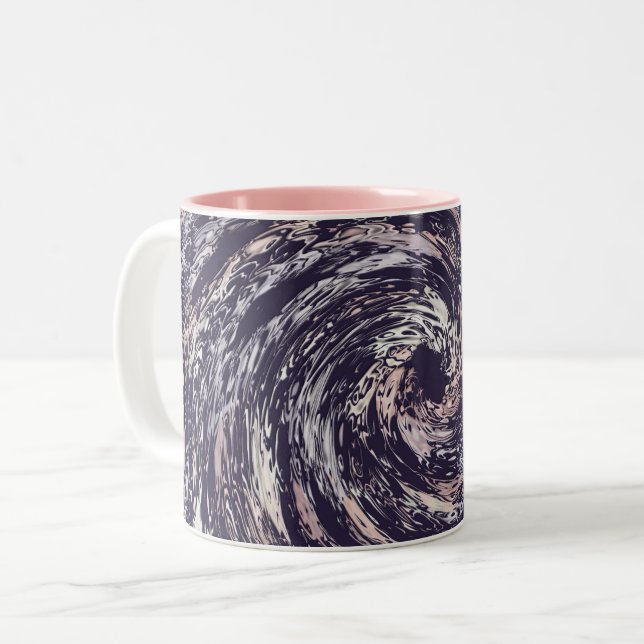 Abstract swirl texture Two-Tone coffee mug (Front Left)