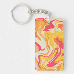 Abstract Swirling Design in Warm Tones Key Ring