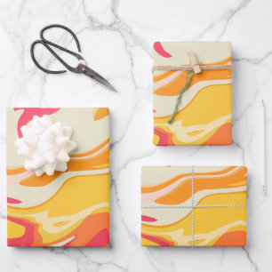 Abstract Swirling Design in Warm Tones Wrapping Paper Sheet
