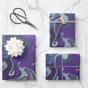 Abstract Swirling Flow of Colours Wrapping Paper Sheet