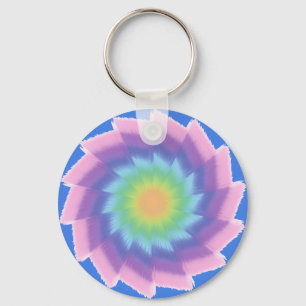Abstract Swirling Flower Key Ring