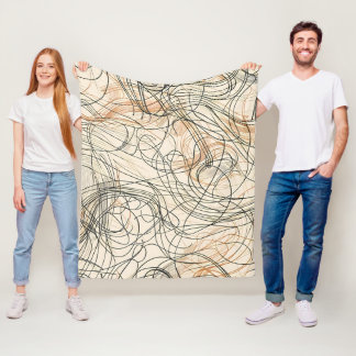 Abstract Swirling Lines Pattern Fleece Blanket