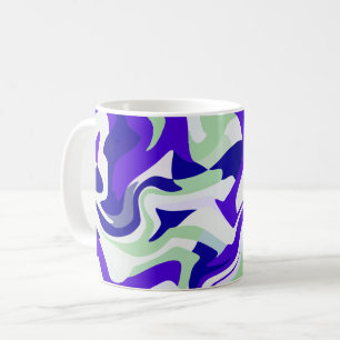 Abstract Swirling Pattern in Cool Tones Coffee Mug