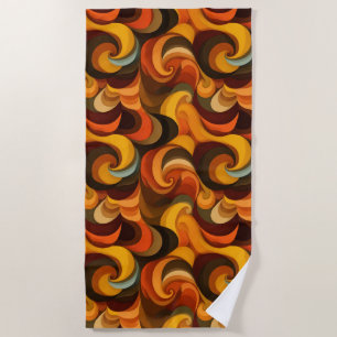 Abstract Swirling Pattern in Warm, Earthy Tones Beach Towel